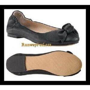 STEVE MADDEN 6 Kortship Bow Black Ballet Leather Flat Shoes New